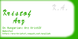 kristof arz business card