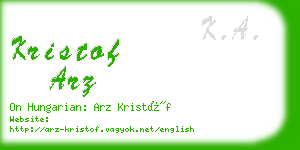 kristof arz business card